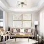 Garwarm Semi Flush Mount Ceiling Light Fixture Modern Ceiling Lamp Chandelier Pendant Light for Bedroom Dining Room Kitchen, Chrome