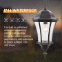 Goalplus Outdoor Pendant Light FIxture Bronze Hanging Porch Light Vintage Exterior Hanging Lantern with Clear Seeded Glass, 17 3/4'' High, IP44 Waterproof, LMSP4610-M