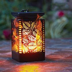 Walensee Solar Lantern Lights (2 Pack) Dancing Flame Waterproof Outdoor Hanging Lanterns Solar Powered Umbrella LED Night Light Dusk to Dawn Auto On/Off Landscape Decorative for Garden Patio Yard Path