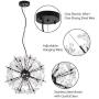 Choohue Modern LED Firework Chandelier, 72W Crystal Dandelion Globe Pendant Lighting Adjustable Crystal Pendant Light for Living Dining Room Bedroom Kitchen, Dia 18'', Matte Black, Bulbs Included