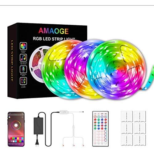 50ft Led Strip Lights, USTO Music Sync Color Changing Led Lights Strip, Led Tape Lights with Phone App and Remote, Led Lights for Bedroom,Living Room,Party