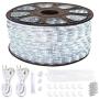 SURNIE Outdoor Rope Lights Waterproof 150ft Led Light Rope 110V 6500k Daylight White Led Strip Lights Cuttable Connectable for Deck Patio, Indoor Outside Use