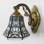 BAYCHEER Tiffany Style Glass Shade Vintage Wall Sconce Lamp Fixture One Light for Kitchen Island Dining Room or Living Room