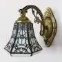 BAYCHEER Tiffany Style Glass Shade Vintage Wall Sconce Lamp Fixture One Light for Kitchen Island Dining Room or Living Room
