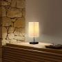 Touch Control Table Lamp,Dimmable Bedside Table Lamp , with AC Outlet & 2 Charging USB Ports Fabric Shade Modern Lamp for Bedroom Office Living Room,Included Dimmable LED Bulb