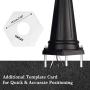 PARTPHONER 3-Head Outdoor Lamp Post Light Birdcage, Waterproof Outside Black Street Light Pole with Clear Glass Shade for Yard, Garden, Patio, Path, Driveway