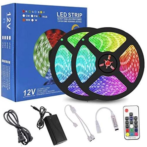 RC Led Strip Lights, 32.8ft Led Lights for Bedroom with Remote RGB Waterproof Led Light Strips