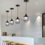 TFCFL 3 Pack Pendant Light Fixture, Industrial Crystal Ceiling Hanging Lighting Adjustable for Dining Room Living Room Kitchen Island (Black)