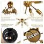 SGLfarmty Close to Ceiling Sputnik Chandelier Semi Flush Mount Mid-Century Light Fixtures Brushed Brass Lighting Ceiling Lamp for Bathroom Bedroom Dining Room Ceiling