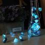 EhomeTronics Decorative String Lights, Natural Fluorite Sea Glass Lights 30 LEDs 10ft Fairy Lights Battery Powered Remote Waterproof Raw Stones for Indoor Outdoor Bedroom Christmas DIY Blue-Green