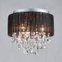 Saint Mossi 11'' Black Chrome Modern K9 Crystal Chandelier Lighting LED 3-Light Ceiling Light Fixture Pendant Lamp for Dining Room Bathroom Raindrop Light Fixture