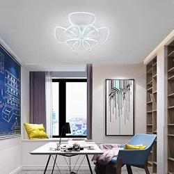 Ganeed LED Ceiling Lights Dimmable Acrylic Chandelier with Remote Control 90W 8 Heads Flower Shape Flush Mount Ceiling Lamp for Living Dining Room Kitchen Bedroom(White/3000-6500K)