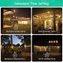 54FT LED Outdoor Patio String Lights with Dimmer Remote Control, 17 Shatterproof Bulbs, 5 Brightness, IP65 Waterproof lights for Cafe, Party, Porch