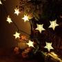 Grezea Solar Twinkle Star String Lights 50 LED 8 Modes Fairy Decorative Light for Garden Patio Lawn Balcony Tree Outdoor Landscape Indoor Decoration for Playhouse Bedroom Curtain Bed Canopy, 21 Warm