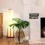 Brightech Parker - Decorative Tower Shade Floor Lamp for Living Rooms - Contemporary Column Lamp - Soft Light for Bedroom Standing 48 Inches (4) Tall - Asian Design w/Wood Frame - Incl. 2 LED Bulbs