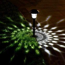 Solar Pathway Lights Outdoor, 6 Pack Metal Glass Solar Garden Lights LED Stainless Steel Bronze Decorative Landscape Lighting for Walkway, Driveway, Patio, Lawn, Yard