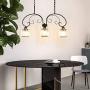 YYJLX Dining Room Light Fixture Hanging 6-Light Modern Crystal Pendant Lighting for Kitchen Island