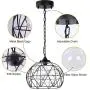 Wellmet 1-Light Hanging Lights,14.5 Inch Outdoor Chandelier Black Cage Pendant Lighting with Glass Shades,Porch Gazebo Barn Light Fixture Perfect for Dining Room,Bar,Aisle,Hallway,Entryway,Foyer