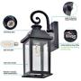 Manble Dusk to Dawn Sensor Outdoor Wall Lantern Exterior Wall Sconce Lights Fixture Waterproof Anti-Rust Matte Black Porch Wall Mount Light with Glass Shade for Porch 2 Pack (Bulb Not Included)