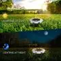 Solar Ground Lights-Upgraded Outdoor Garden Waterproof Bright in- Disk Lights Landscape Lights Outdoor for Lawn Pathway Yard Driveway, with 8 Led (Warm White)