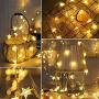 Abkshine 25Ft 50LEDs Battery Powered Star Fairy Lights, 8 Modes Warm White Color Changing LED Star String Lights for Wedding, Christmas, Birthday, Halloween, Mother Day