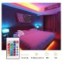 RGB LED Strips Lights Kits 12V Color Changing Strip Lighting with Remote Rope Light for Room, Bedroom, Home, Kitchen Cabinet, Christmas, Party Decoration, Non-Waterproof (16.4FT/5M-RGB)