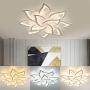 RibasuBB LED Ceiling Light Dimmable Chandelier Flower Metal Acrylic Ceiling Lamp Fixture for Dining Room Bedroom Cafe Bar Corridor Hallway Entryway Passway Decoration (Dimmable-60W+12 Head)