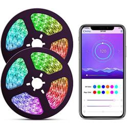 ELlight LED Strip Lights with APP, Dream Color 32.8ft LED Lights with Multicolor Chasing, Waterproof RGB Rope Lights Kit, 300 LEDs SMD 5050 Flexible Strip Lighting for Home Kitchen