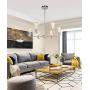 BAODEN 6 Lights Fixture Modern Sputnik Chandelier Brushed Nickel Mid Century Pendant Light Semi Flush Mount Hanging Lamps for Dining Bedroom Kitchen Lighting