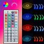 eTopxizu 32.8ft 10M SMD 5050 RGB LED Strip Lights 300leds IP65 Waterproof Lighting Color Changing Tape with 44 Keys IR Remote Controller DC 12V 5A Power Supply for TV,Home Kitchen Bedroom Decor