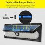 Solar Motion Sensor Lights Outdoor JACKYLED Super Bright 118 LED Porch Lights with Larger Solar Panel Waterproof Wireless Wall Mount Security Lighting for Garden Yard Garage Front Door 4-Pack,
