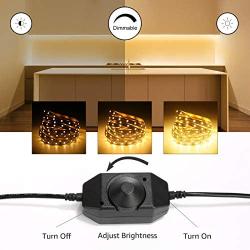 LE 16.4ft Dimmable LED Strip Light Kit with 12V Power Supply, 300 LEDs SMD 2835, Non-Waterproof Tape, Flexible Rope Light for Home, Kitchen, Under Cabinet, Bedroom and More, Warm White