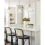 Beionxii Glass Pendant Lights | Modern Brushed Nickel Pendant Lighting for Kitchen Island, Dining Room, Over The Sink - Set of 2