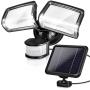 Solar Security Lights - 1600LM Upgraded Solar Motion Sensor Lights Outdoor, Solar Flood Lights w/Adjustable Dual Head LED Security Lights, 5730K, IP65 Waterproof, for Backyard Pathway Patio Garage