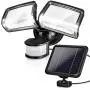 Solar Security Lights - 1600LM Upgraded Solar Motion Sensor Lights Outdoor, Solar Flood Lights w/Adjustable Dual Head LED Security Lights, 5730K, IP65 Waterproof, for Backyard Pathway Patio Garage