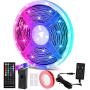 LED Light Strips with Remote Music Sync, Smart LED Strip Lights for Bedroom,Color Changing RGB LED Strips for Desk, Dorm, Under The Cabinet, TVs,Rooms with 44 Keys Remote Mic Control