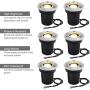 Landscape Lights Sunriver 6Pack LED Well Lights 1W 12V-24V Ground Lights IP67 Waterproof Low Voltage Landscape Lighting Spotlight for Driveway, Deck, Step, Garden Lights Outdoor (Warm White)