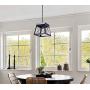 Ncmoyin Metal Country Chandeliers,Retro Black Pendant Light Loft Ceiling Light Luminaire,Small Dining Room Light Fixture