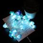 EhomeTronics Decorative String Lights, Natural Fluorite Sea Glass Lights 30 LEDs 10ft Fairy Lights Battery Powered Remote Waterproof Raw Stones for Indoor Outdoor Bedroom Christmas DIY Blue-Green