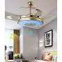 42 inch Ceiling Fan Light with Bluetooth Speaker and Remote Control, Modern 3-color Dimming Chandelier Music Ceiling Fans with Lights fit for Bedroom Dining/Living Room