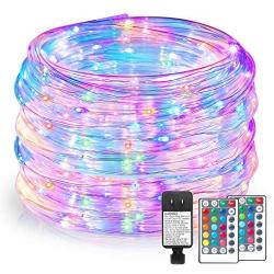99FT RGB LED Rope Lights Outdoor, 16 Colors Remote Control String Lights Plug in, 300 LEDs, Waterproof, Super Durable for Home Bedroom Patio Wedding Christmas Decor