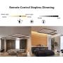 LAKIQ Modern Dimmable LED Chandelier with Remote 68W/125W Aluminum Pendant Lighting Fixture Suspended Lamp for Living Room Bedroom Dining Room (Stepless Dimming, Three Tier)