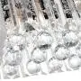 Crystal Chandelier, 4-Light Modern Chandelier, Rectangle Raindrop Ceiling Light Fixture for Dining Room Kitchen Islander E12 Bulbs Required L33''x W10”x H7”