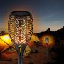 Solar Torch Lights Outdoor Dancing Flickering Flames Pack of 4 Piece Each 96 LED - Flame Solar Lights Outdoors Decorative Waterproof Garden Post Lamp with Solar Battery Powered for Patio
