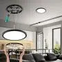 LED Flush Mount Ceiling Light, Smart app Control,12inch High Bright 3100lm, Super Slim Ceiling Light , Color Adjustable, Dimmable Ceiling Light for Bedroom,Living Room, Dining Room(Black, Two Pack)