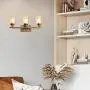 Sivilynus Gold Bathroom Light Fixture, 3 Lights Brushed Brass Sconces Wall Lighting Rustic Vanty Lights for Bathroom Lights Over Mirror with Clear Glass Shade Dining Room