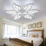 LITFAD 6-LED Leaf Design Dimmable Semi Flush Ceiling Light Nordic Style Acrylic Ceiling Flush Mount Modern Stepless Dimming Ceiling Lamp Pandent Light for Dinning Room Bedroom Living Room