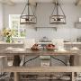 ISURAUL Farmhouse Chandelier for Dining Rooms, 16” 3-Lights Farmhouse Lighting for Living Room and Entryway