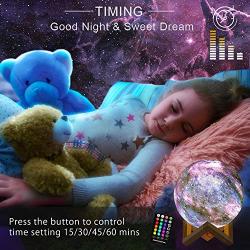 Moon Lamp, DTOETKD 16 Colors Galaxy Lamp 3D Print Moon Light with Stand, Remote & Touch Control, USB Rechargeable Starry Night Lights for Kids, Birthday Gifts for Boys Girls Couples Friends