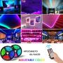 Strip Lights for Bedroom,JUOYOU 32.8Ft RGB LED Strip Lights with Remote, 5050 300LEDs Flexible LED Tape Light Kit with 44 Key RF 12V Power Supply for Room, Kitchen,DIY Decoration